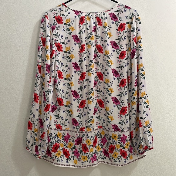 Old Navy Floral Long Sleeve Blouse - White - Picture 2 of 16